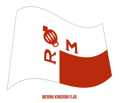 Merina Kingdom (1540-1897) Flag Waving Vector Illustration on White Background. Kingdom of Imerina.