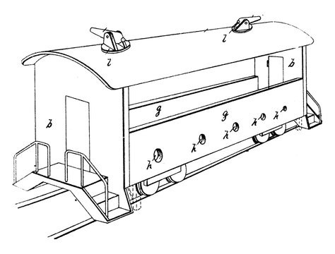recommend clip art: Military Railroad Car, vintage illustration.