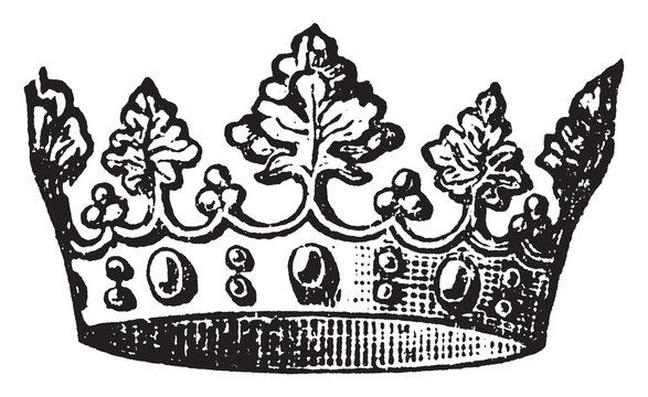 Crown, vintage illustration.