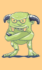 the monster is standing arrogant