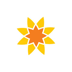 sun flower swirl geometric logo vector