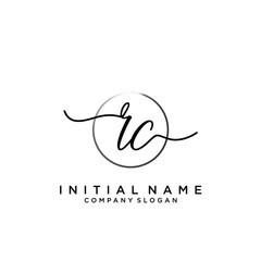 RC Initial handwriting logo with circle template