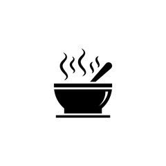 Hot soup icon on a white background.