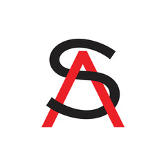 letter sa linked arrow logo vector
