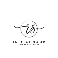 RS Initial handwriting logo with circle template