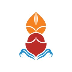 geometric sail waves symbol colorful logo vector