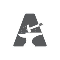letter A triangle blacksmith design logo vector