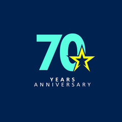 70 Year Anniversary Vector Template Design Illustration