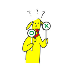 犬の回答　わかってない　マルとバツ