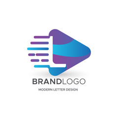 Premium Vector L Logo in Gradation color variations. Beautiful Logotype design for luxury company branding. Elegant identity design in blue