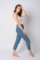 Full body shot of young beautiful woman