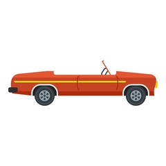 Red cabriolet icon. Flat illustration of red cabriolet vector icon for web design