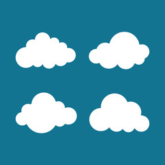 Cloud icon Set of silhouette in flat style. Collection of cloud icon , shape, label, symbol. Graphic element vector. Sky vector design element for logo, web and print. Illustration.