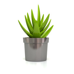 Metalic Plant Pot Icon 3d Illustration isolated on white background