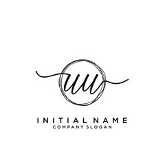 UU Initial handwriting logo with circle template