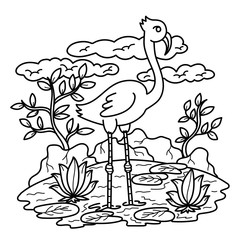 Heron illustration black white
