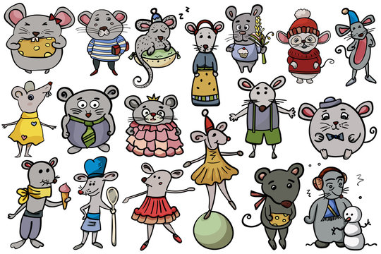 Rodents in assortment, for any design, scrapbooking. - Vector. Vector illustration