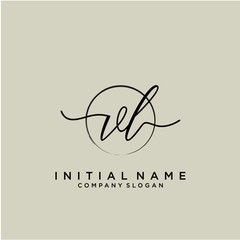 VL Initial handwriting logo with circle template