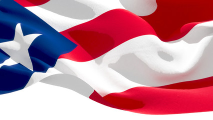 Commonwealth of Puerto Rico waving national flag. 3D illustration
