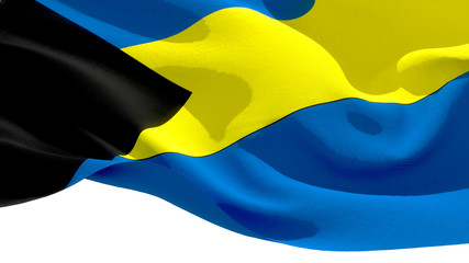 Commonwealth of The Bahamas waving national flag. 3D illustration