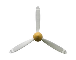 Airplane propeller 3 blades (with clipping path) isolated on white background © Winai Tepsuttinun
