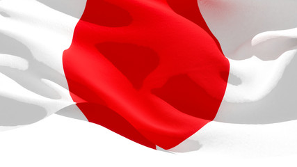 Japan waving national flag. 3D illustration