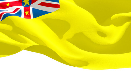 Niue waving national flag. 3D illustration