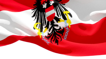 Republic of Austria waving national flag. 3D illustration