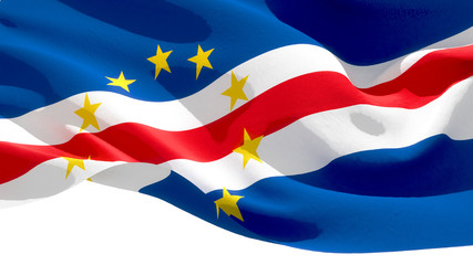 Republic of Cabo Verde waving national flag. 3D illustration