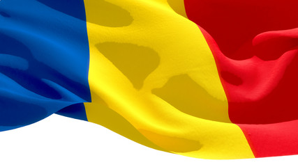 Republic of Chad waving national flag. 3D illustration