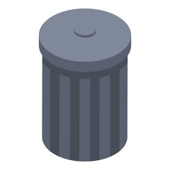 Garbage bin icon. Isometric of garbage bin vector icon for web design isolated on white background