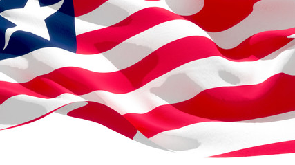 Republic of Liberia waving national flag. 3D illustration