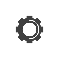 Gear wheel vector icon. Cogwheel filled flat sign for mobile concept and web design. Cog gear glyph icon. Symbol, logo illustration. Vector graphics
