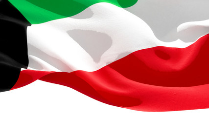 Naklejka premium State of Kuwait waving national flag. 3D illustration