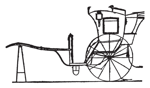 Hansom Cab, Vintage Illustration.