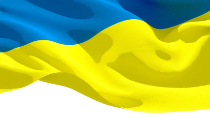 Ukraine waving national flag. 3D illustration