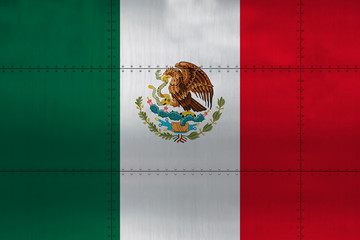 Flag of Mexico on metal