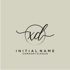 XD Initial handwriting logo with circle template