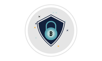 bitcoin encryption color vector icon.