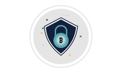 Bitcoin encryption icon for secure transactions