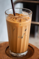 Iced coffee in coffee shop