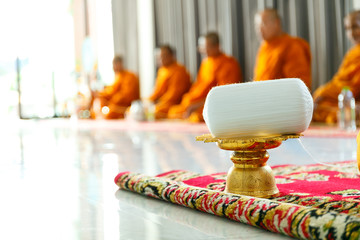 Holy thread in Thai traditional for ceremony and make a merit.