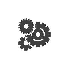 Gear wheel vector icon. Cogwheel filled flat sign for mobile concept and web design. Cog gear glyph icon. Symbol, logo illustration. Vector graphics