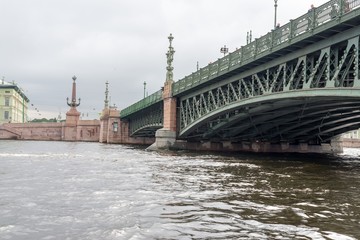 Fototapeta na wymiar Bridge over the river in Saint-Petersburg