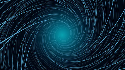 Obraz premium Gateway of space tunnel portal for future with with flickering light grid wireframe wall dot line and circle swirl wave surface with door for digital space galaxy science technology abstract concept