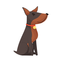 Dear Doberman. Vector illustration on a white background.