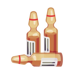 Closed ampoules with medicine. Vector illustration on a white background.
