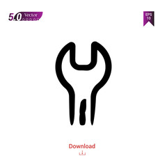 Outline Black wrench  icon. wrench  icon vector isolated on white background. handy-icon-collection. Graphic design, mobile application, logo, user interface. EPS 10 format vector