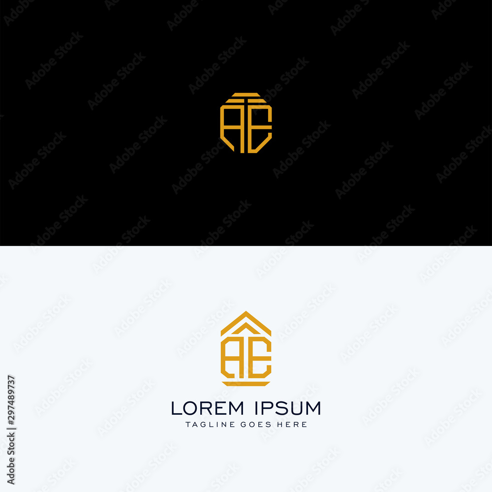 Poster AE Logo Set modern graphic design, Inspirational logo design for all companies. -Vectors