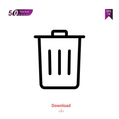 Outline Black trash icon. trash icon vector isolated on white background. miscellaneous-elements. Graphic design, mobile application, logo, user interface. EPS 10 format vector